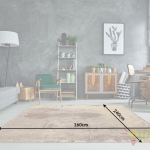 Covor tesut din fibre naturale din bumbac fin, Batik 240x160cm sand A-38259 VC - Img 7