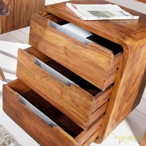 Dulap cu sertare si role, colturi rotunjite din lemn de trandafir Goa 60cm A-35896 VC - Img 3
