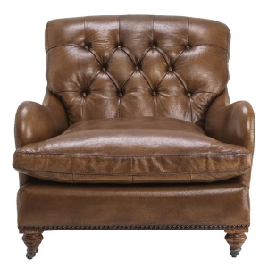 Fotoliu clasic design LUX Caledonian piele tobacco - Img 4