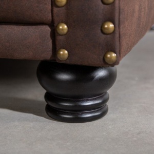 Fotoliu clasic stil englezesc Chesterfield II, maro vintage - Img 6