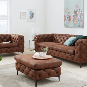 Fotoliu design Chesterfield, Microfibra, Maro Antic, MODERN BAROCK - Img 7