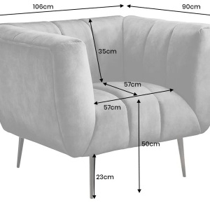 Fotoliu design elegant Noblesse, gri - Img 3