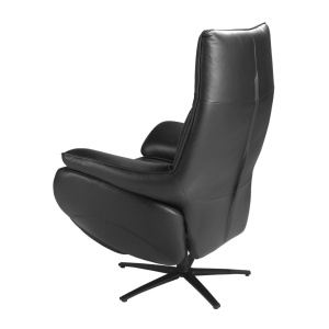 Fotoliu design LUX cu functia relax Cowhide Black leather - Img 5