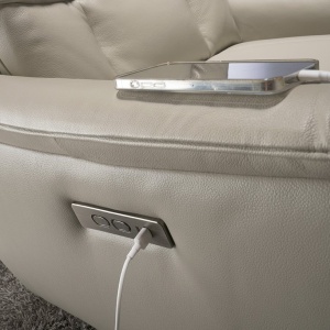 Fotoliu design LUX cu functia relax Cowhide Grey leather - Img 5