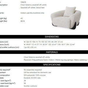 Fotoliu design LUX Siderno, Seashell off-white - Img 10
