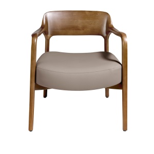 Fotoliu design modern din lemn tapitat din piele eco Mink - Img 4