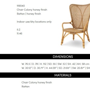 Fotoliu din ratan design LUX, Colony natur honey - Img 8