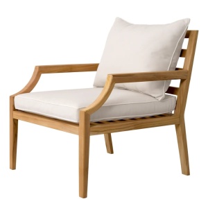 Fotoliu elegant pentru exterior design LUX Hera natur / flores off-white - Img 4