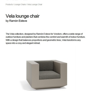 Fotoliu lounge design modern, exterior, interior, VELA LOUNGE CHAIR 54023 Vondom - Img 5