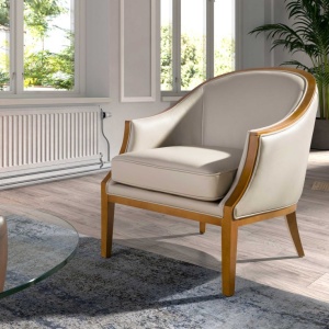 Fotoliu LUX cu design modern Grey Cowhide Leather - Img 6