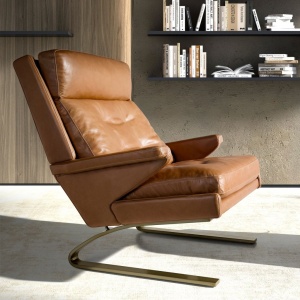 Fotoliu LUX design italian Cowhide camel - Img 5