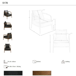 Fotoliu LUX design italian, Piele Naturala, Black - Img 8
