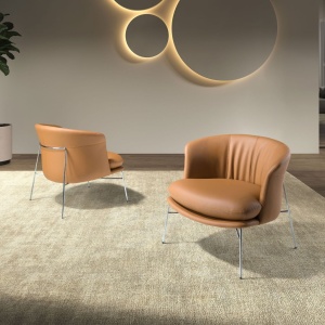 Fotoliu LUX design italian, Piele Sintetica Maro - Img 6