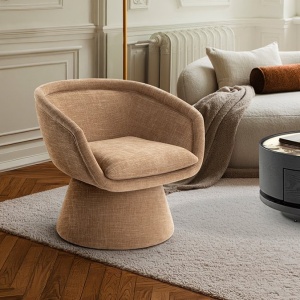 Fotoliu LUX modern cu tesatura chenille maro deschis Martina