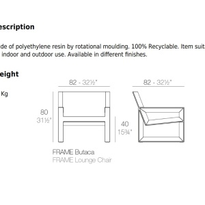 Fotoliu modern de exterior / interior design premium FRAME LOUNGE CHAIR 54088 Vondom - Img 3