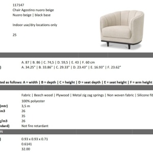 Fotoliu modern design LUX Agostino, Nuoro beige - Img 2