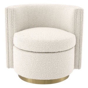 Fotoliu pivotant design elegant Amanda, boucle crem 115379 HZ - Img 2