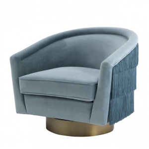 Fotoliu pivotant design elegant LUX Le Vante, albastru 113980 HZ