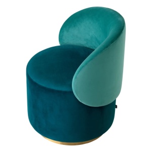 Fotoliu pivotant modern design LUX Chair Greer, Savona sea green, turquoise - Img 5