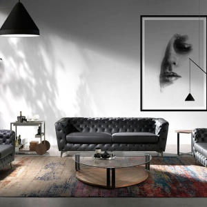 Gheridon/ masuta laterala design LUX Walnut AC 3116-C1701-NOGAL - Img 5