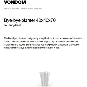 Ghiveci de flori / Jardiniera plante design decorativ modern pentru amenajari interioare si exterioare, BYE-BYE PLANTER 58003R Vondom - Img 5