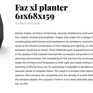 Ghiveci / Jardiniera plante design decorativ modern FAZ PLANTER XL III - Img 7