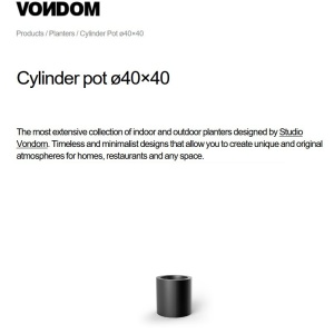 Ghiveci plante design decorativ modern exterior / interior CYLINDER POT 40x40cm - Img 5