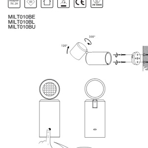 Lampa cu baterii pentru perete sau portabila Milan visiniu 248458 universul-luminii.ro