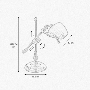 Lampa de birou din alama design clasic Banker - Img 5