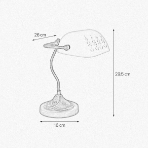 Lampa de birou din alama si ceramica alba Banker - Img 5