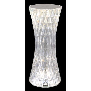 Lampa de masa cu baterii, plastic transparent cu efect de cristal Gixi transparent 8cm 136078 universul-luminii.ro