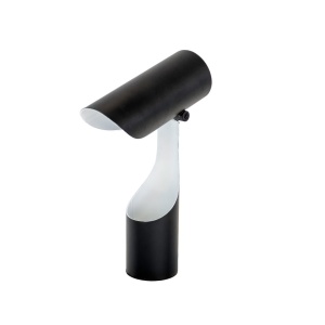 Lampa de masa din otel cu suport pentru creioane Black and White