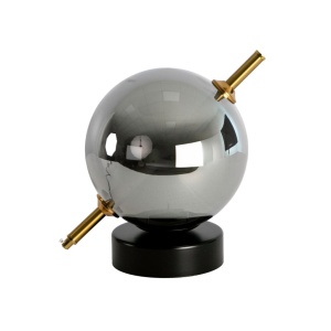 Lampa de masa din sticla si otel negru - Img 2