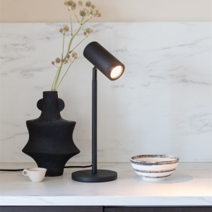 Lampa de masa Eco din Bambus Java GU10, negru 243768 universul-luminii.ro
