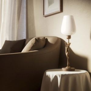 Lampa de masa figura feminina din alama Donne - Img 10