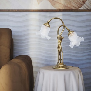 Lampa de masa figura feminina din alama Donne - Img 6