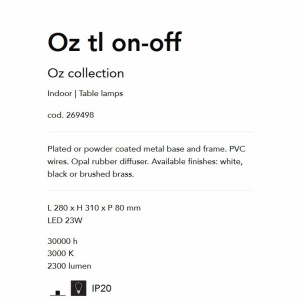 Lampa de masa LED design modern circular OZ TL ON-OFF OTTONE 93368 universul-luminii.ro