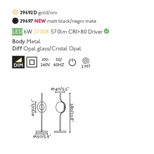 Lampa de masa LED dimabila design modern LE VITA LED Black 29697 81948 universul-luminii.ro