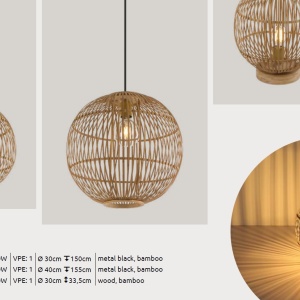 Lampa de masa stil natural bambus HILDEGARD 203318 universul-luminii.ro