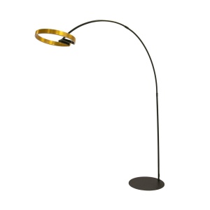 Lampa de podea arcuita design modern LUX Gold and Black steel - Img 4