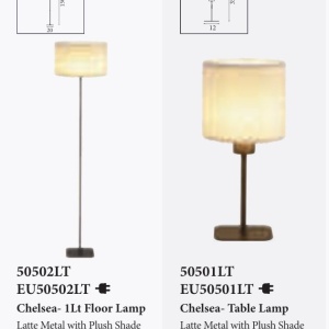 Lampa de podea cu abajur plusat Chelsea 625978 universul-luminii.ro
