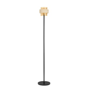 Lampa de podea din travertin si sticla chihlimbar MELONY