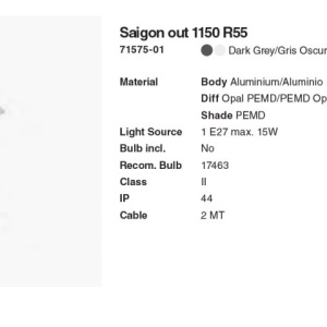 Lampa de podea iluminat exterior decorativ SAIGON 115/R55 gri/alb 127418 universul-luminii.ro