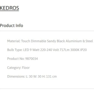 Lampa de podea LED cu spot directionabil stil minimalist KEDROS negru 152578 universul-luminii.ro