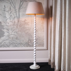 Lampa de podea LUX, Lemn, Tesatura, Alb, Massimo - Img 2