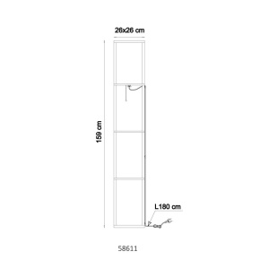 Lampa de podea tip raft din lemn maro TABITHA - Img 2