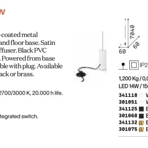 Lampa LED suspendata, tip lampadar, 2700K, negru, Filo pt 165968 universul-luminii.ro