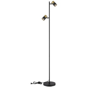Lampadar cu 2 Spoturi directionabile BRISBON negru/cupru 236288 universul-luminii.ro
