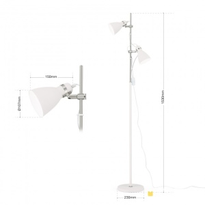 Lampadar cu 2 spoturi directionabile SCHOOL alb 99408 universul-luminii.ro