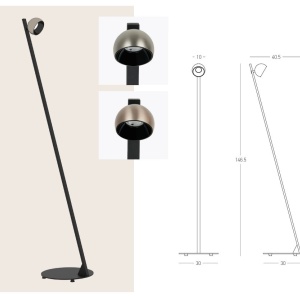 Lampadar cu spot LED BRUSHED CHAMPAGNE GOLD ZB-25344 171138 universul-luminii.ro